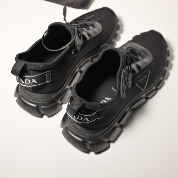 Prada Men's Allacciate Rush Triangle Logo Knit Sneakers - US10 - Picture 7 of 11